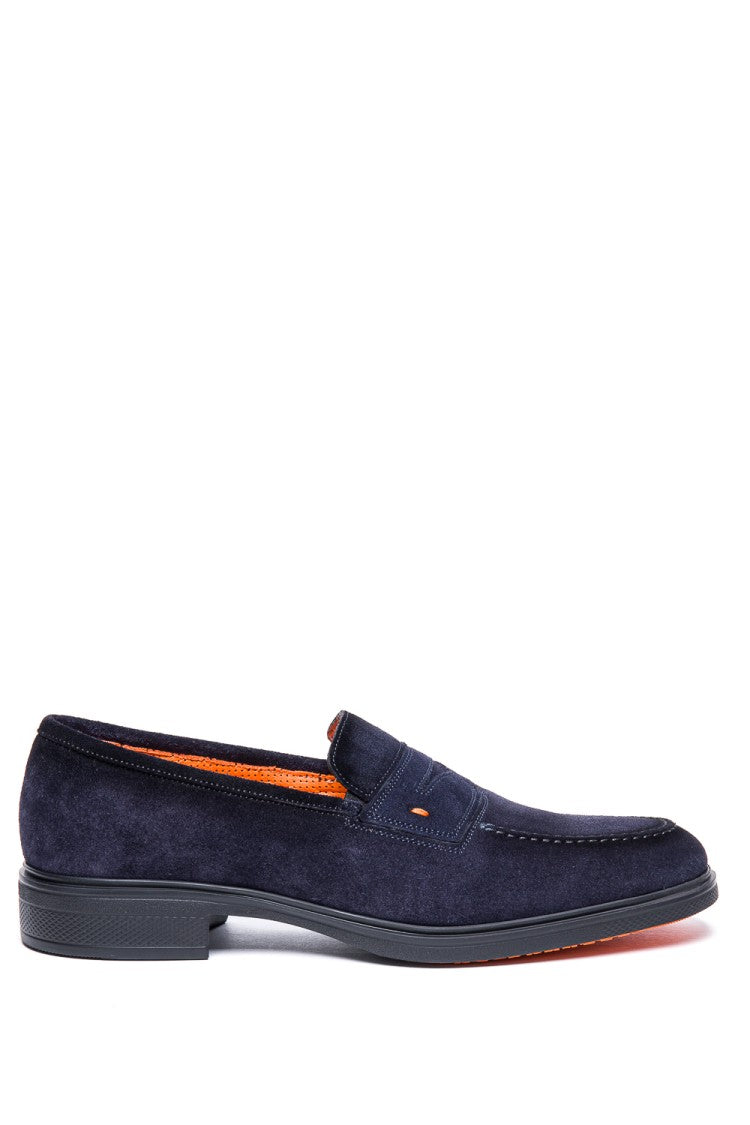 Santoni Easy Suede Penny Moccasins