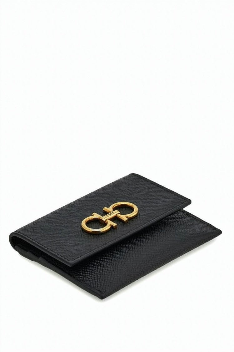 Salvatore Ferragamo Textured Calf Leather Card Wallet
