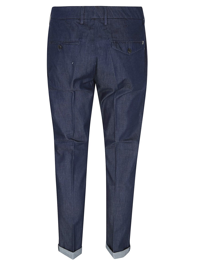 Dondup Tailored Indigo Cotton Pants