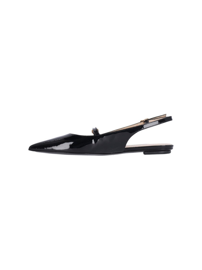 Stuart Weitzman "Emilia" Slingback Mules – Black