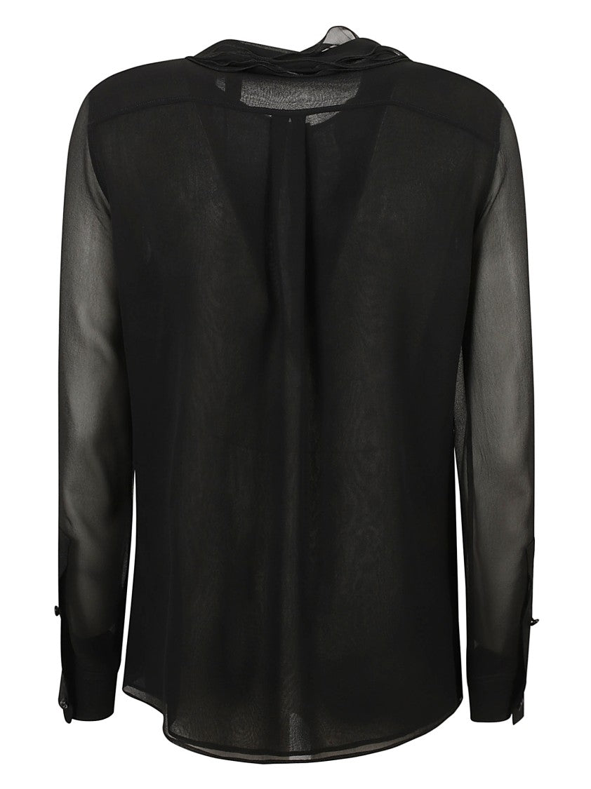 Burberry Lightweight Black Shirt With Sheer Design