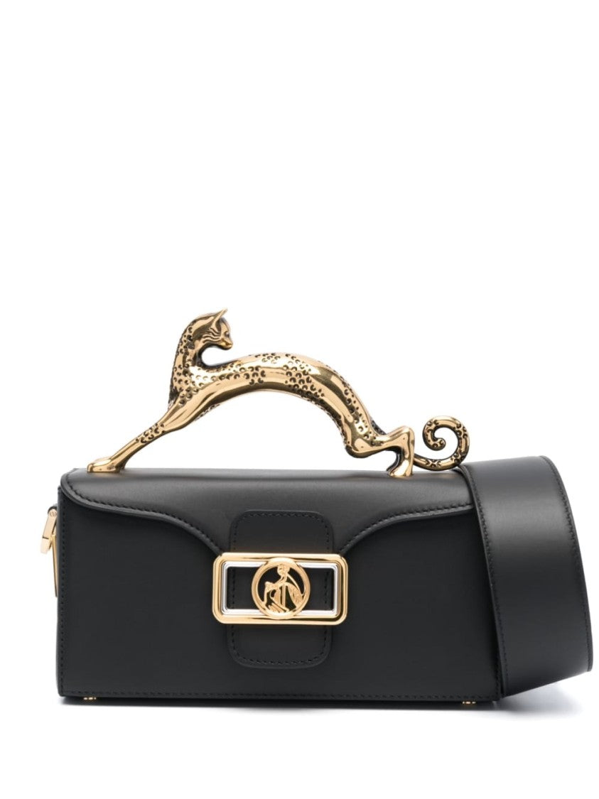 Lanvin Black Calf Leather Panther Hardware Bag