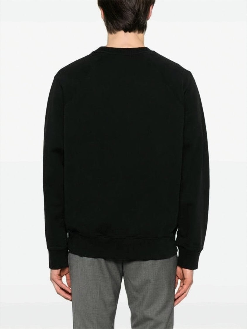 Maison Kitsuné Black Long-Sleeve Sweatshirt With Embroidered Logo