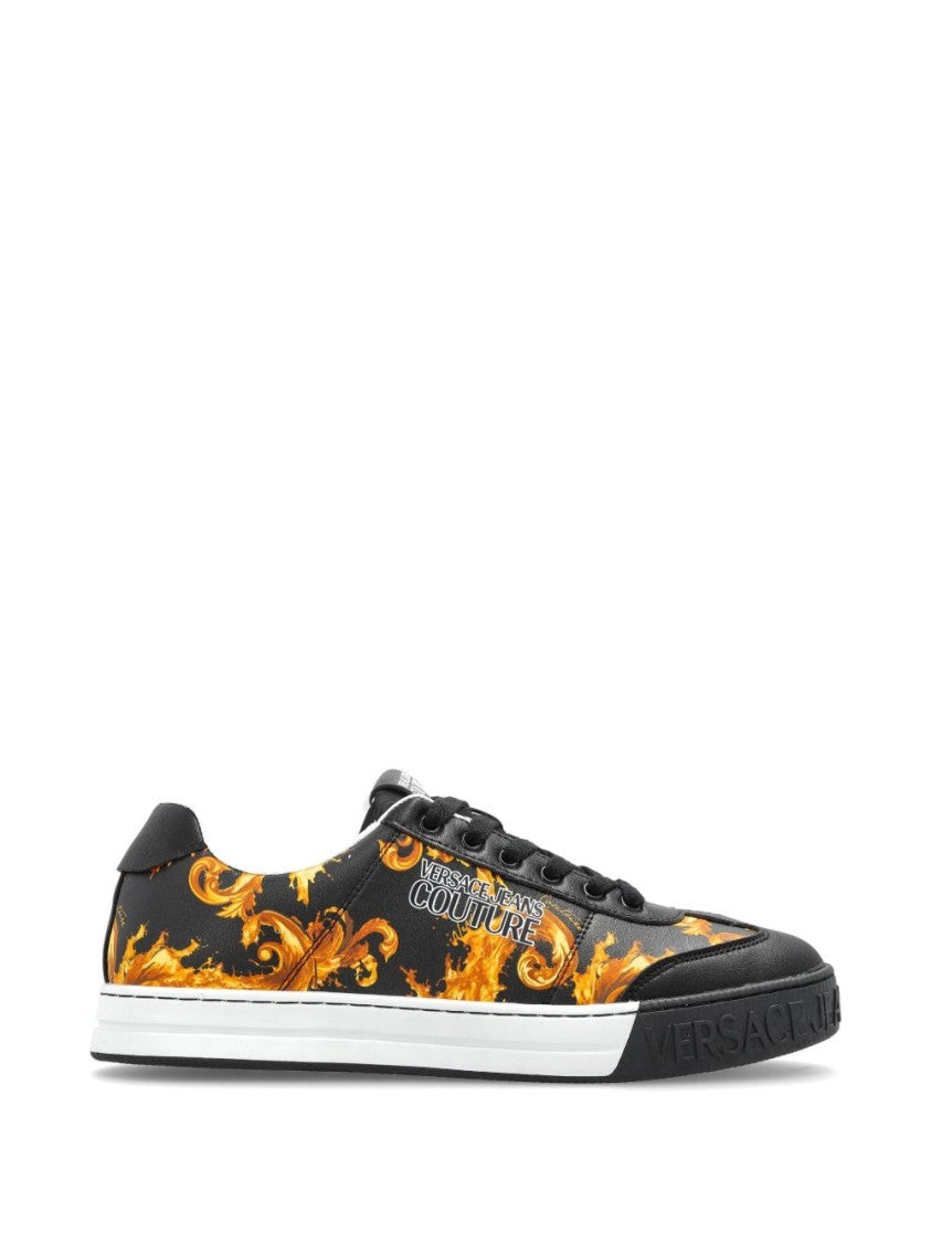 Versace Jeans Couture Baroque Detail Low-Top Sneakers
