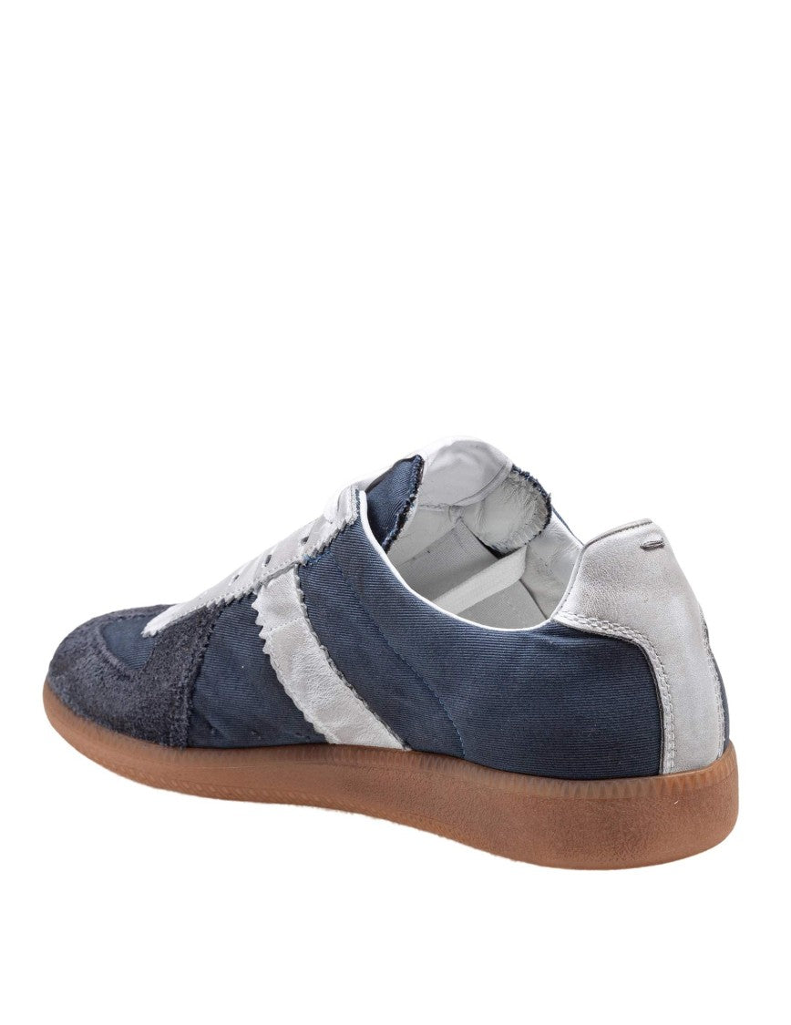 Maison Margiela Lace-Up Sneakers With Unique Stone Wash Treatment