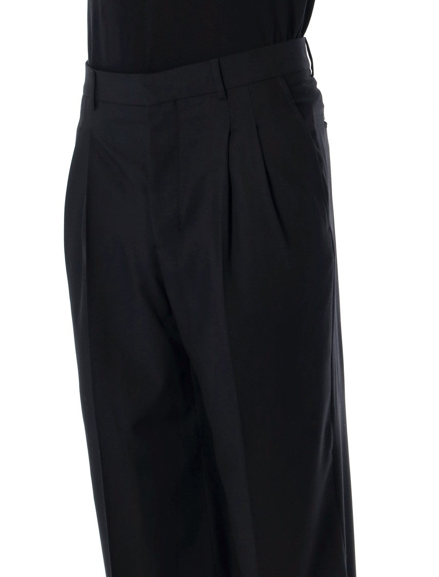 Ami Paris Double Front Pleat Wool Pants