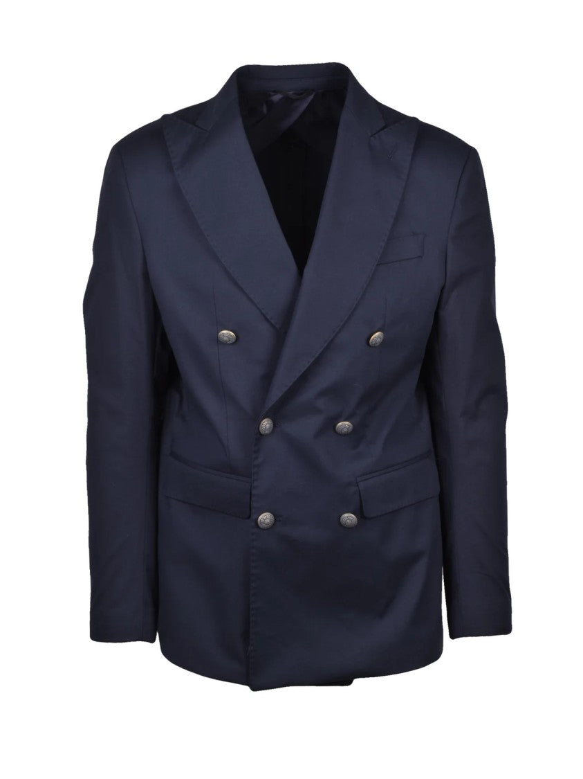 Ballantyne Double-Breasted Unlined Stretch Cotton Blazer