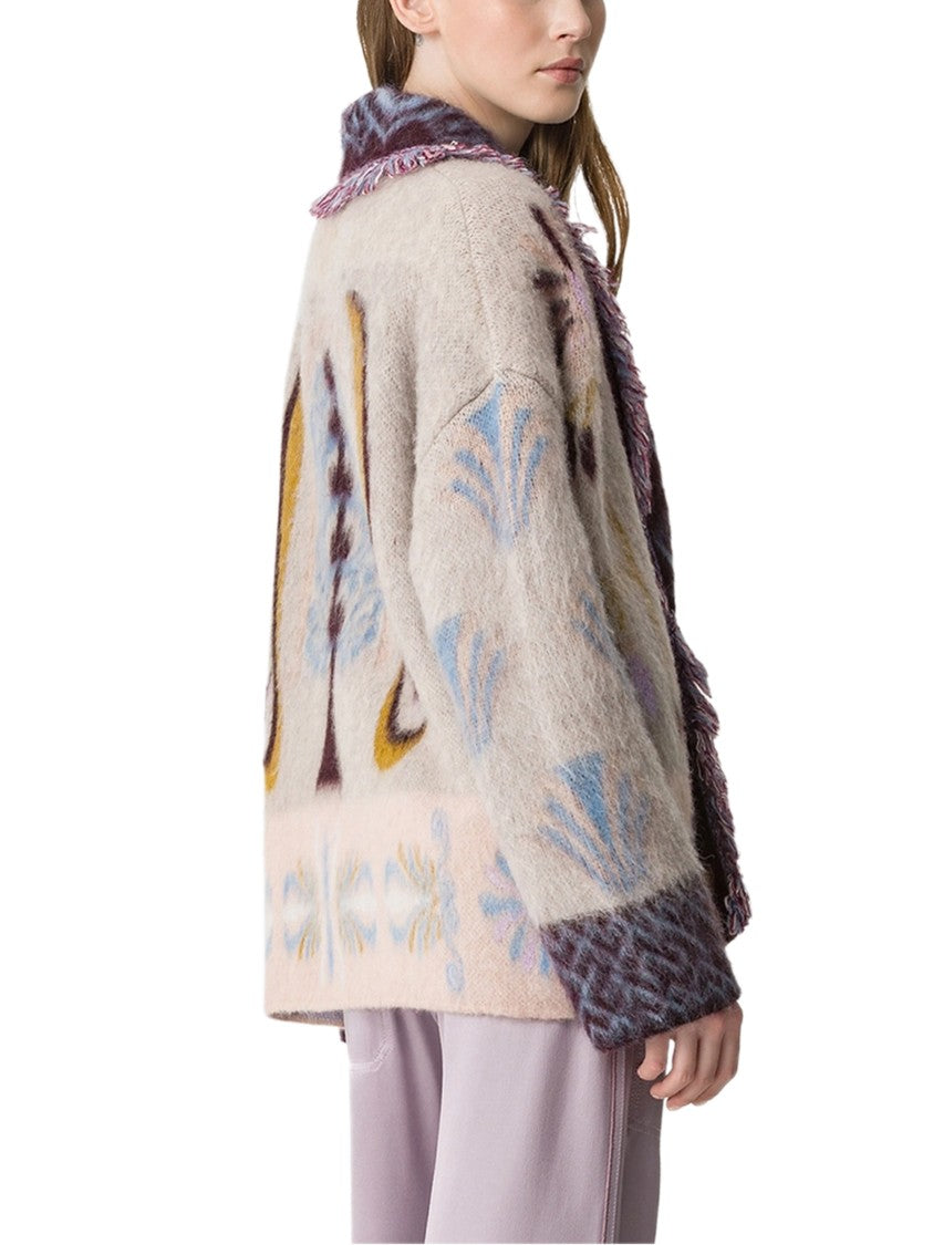 Forte Forte Jacquard Pattern Baby Alpaca Long Cardigan