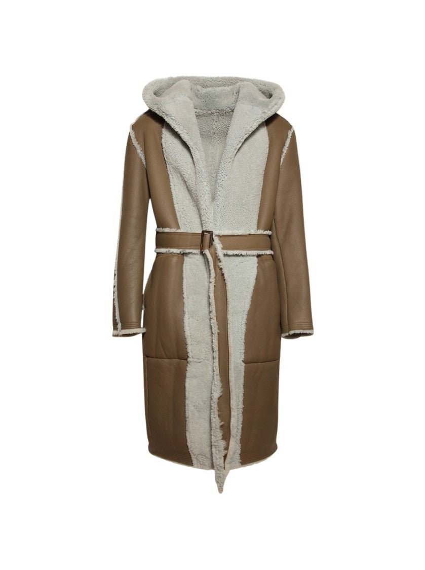 Rick Owens Cappotto In Montone Coat Bean