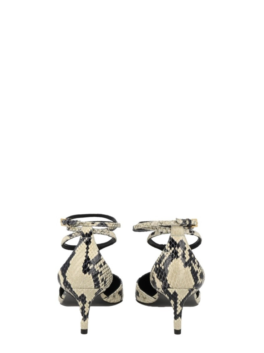 Khaite Mia Pointed Toe Snakeskin Pumps
