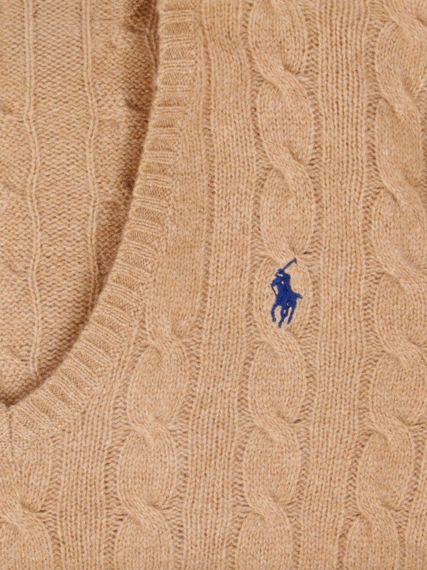 Polo Ralph Lauren Beige Wool-Cashmere Cable-Knit Sweater