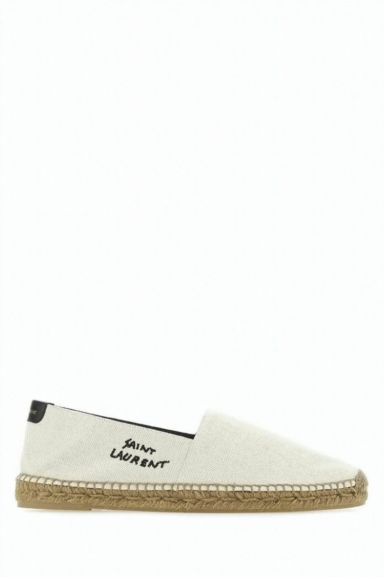 Saint Laurent Canvas Embroidered Espadrilles With Jute-Wrapped Sole
