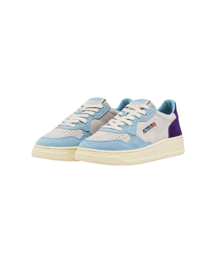 Autry Tri-Color Suede Medalist Low-Top Sneakers