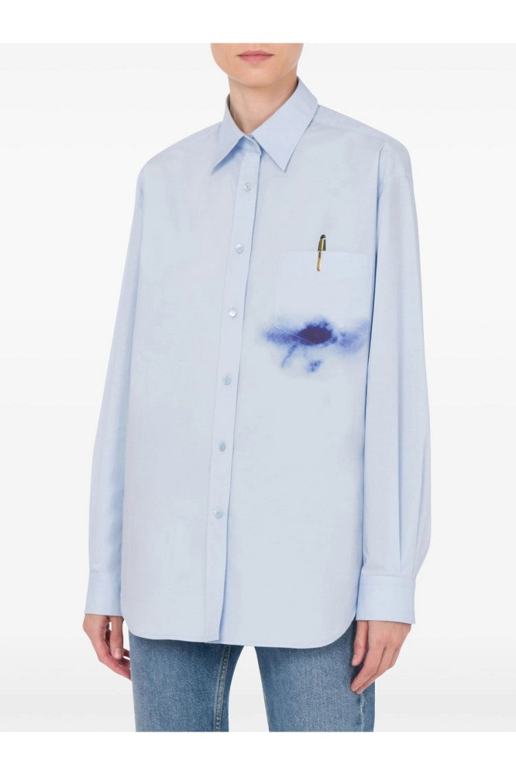 Moschino Multicolor Artistic Splash Long Sleeve Shirt