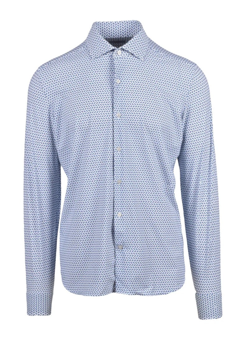 Ghirardelli Next White/Sky Blue Polyamide Elastane Men's Next Shirt