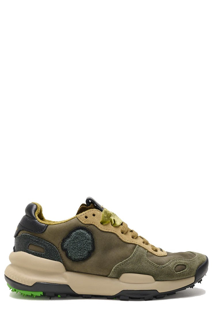 Satorisan Green Leather Low-Top Sneakers