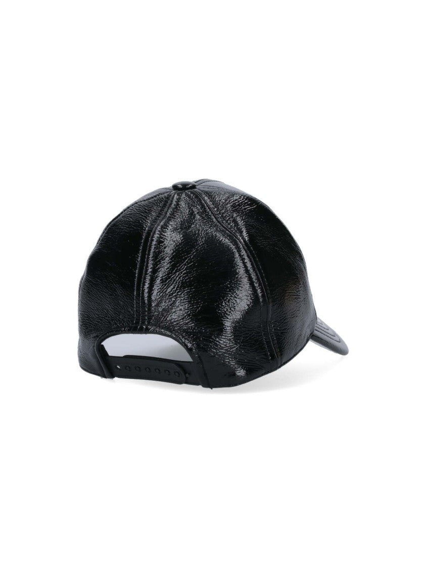 Courrèges Black Vinyl Reedition Adjustable Baseball Cap