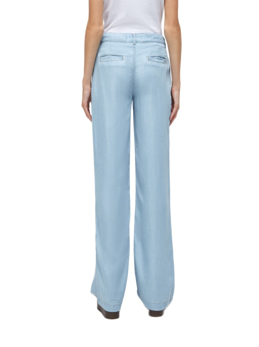 Blugirl Straight-Leg Denim Lyocell Trousers With Decorative Pin