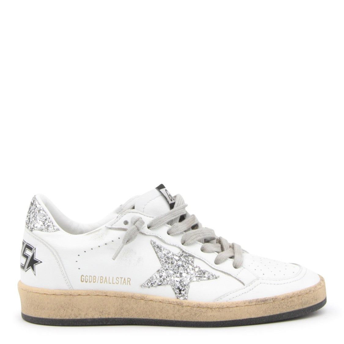 Golden Goose White Leather Back Logo Sneakers