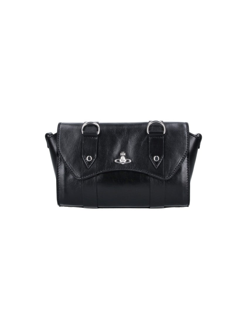 Vivienne Westwood Black Kimmy Calf Leather Shoulder Bag