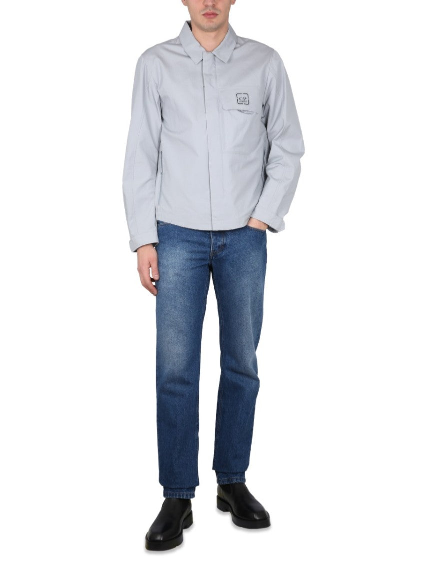 C.P. Company Front Zip Shirt With Classic Collar And Logo Detail
