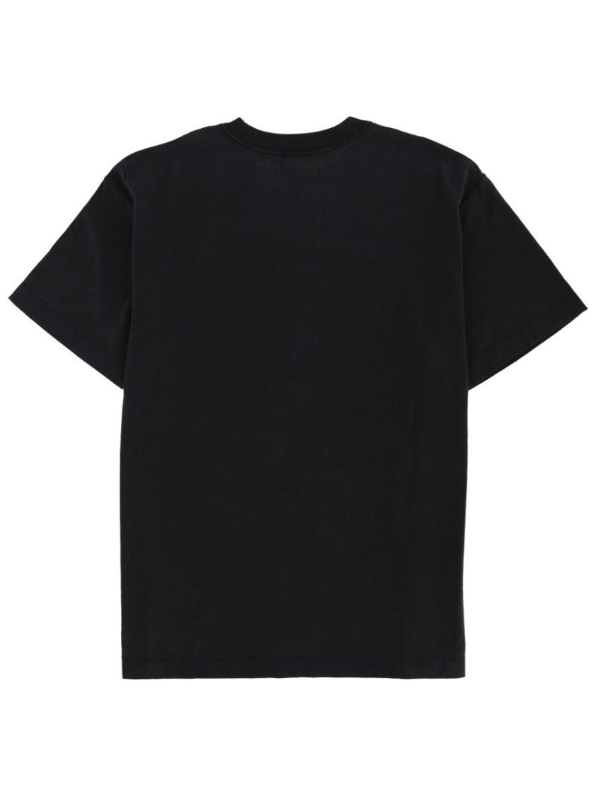 Purple Brand Black Short-Sleeve Distressed Logo T-Shirt