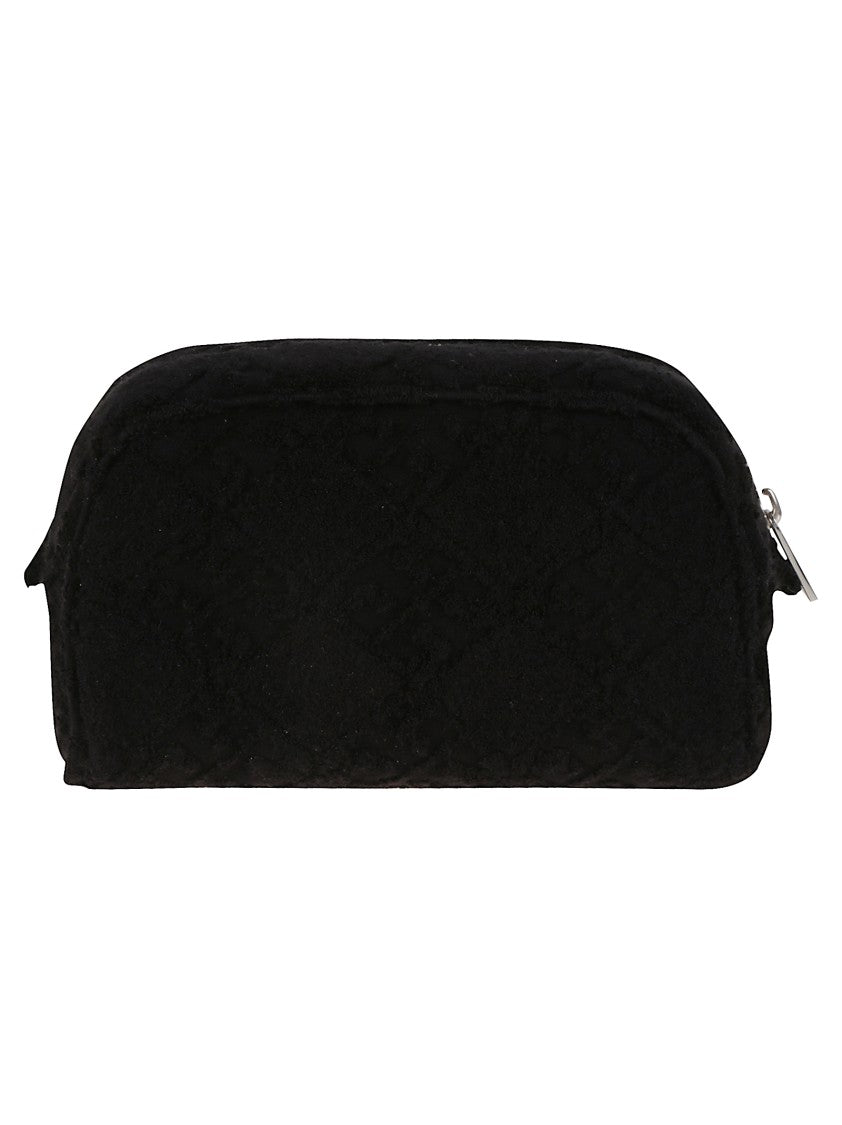 Tory Burch Textured Black Clutch With Rounded Silhouette