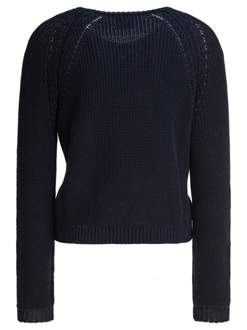 Rakki' Cropped Knit Sweater With Openwork Detailing