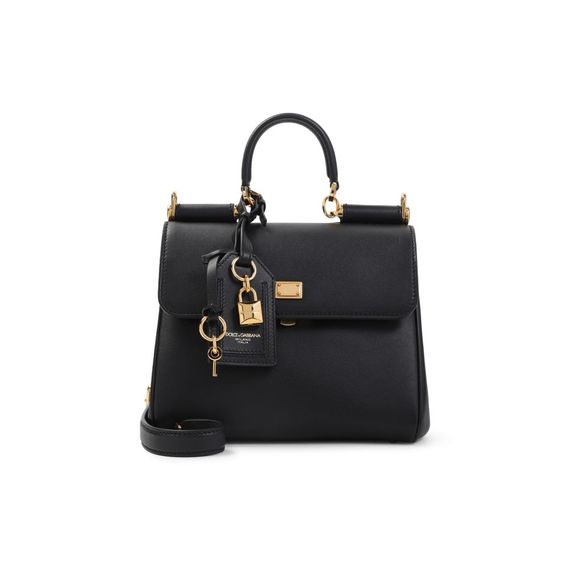 Dolce & Gabbana Sicily Soft Black Calf Leather Handbag