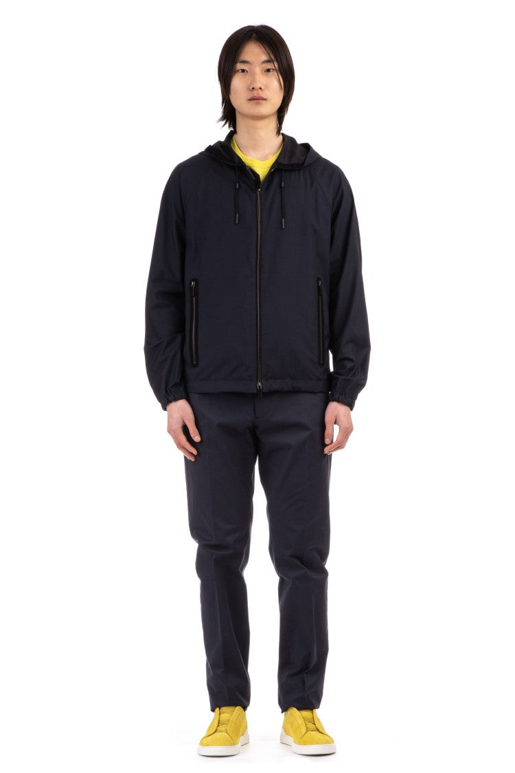 Zegna Lightweight Wool-Silk Hooded Blouson