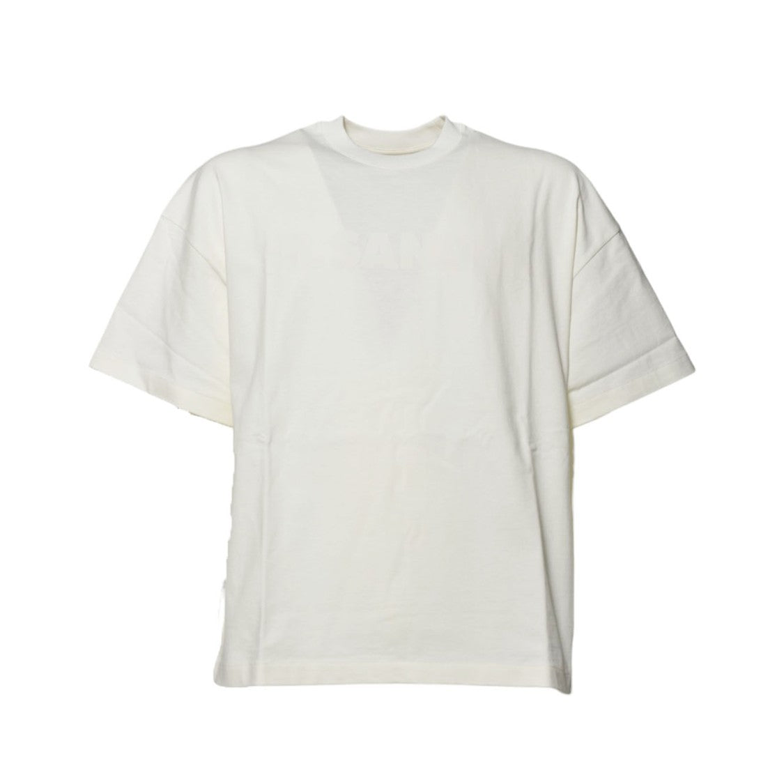 Jil Sander Cream Cotton T-Shirt With Tone-On-Tone Logo