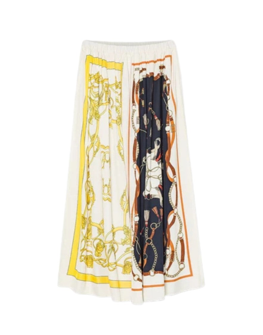 Forte Forte Night Multicolour Printed Viscose Midi Skirt