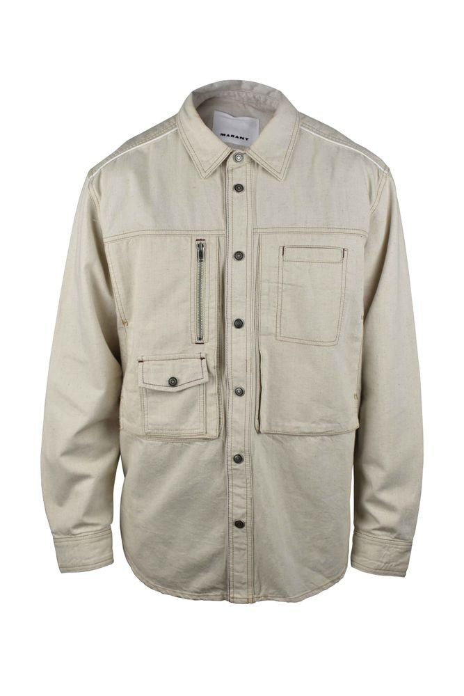 Isabel Marant Off-White Denim Jacket With Exposed Seams
