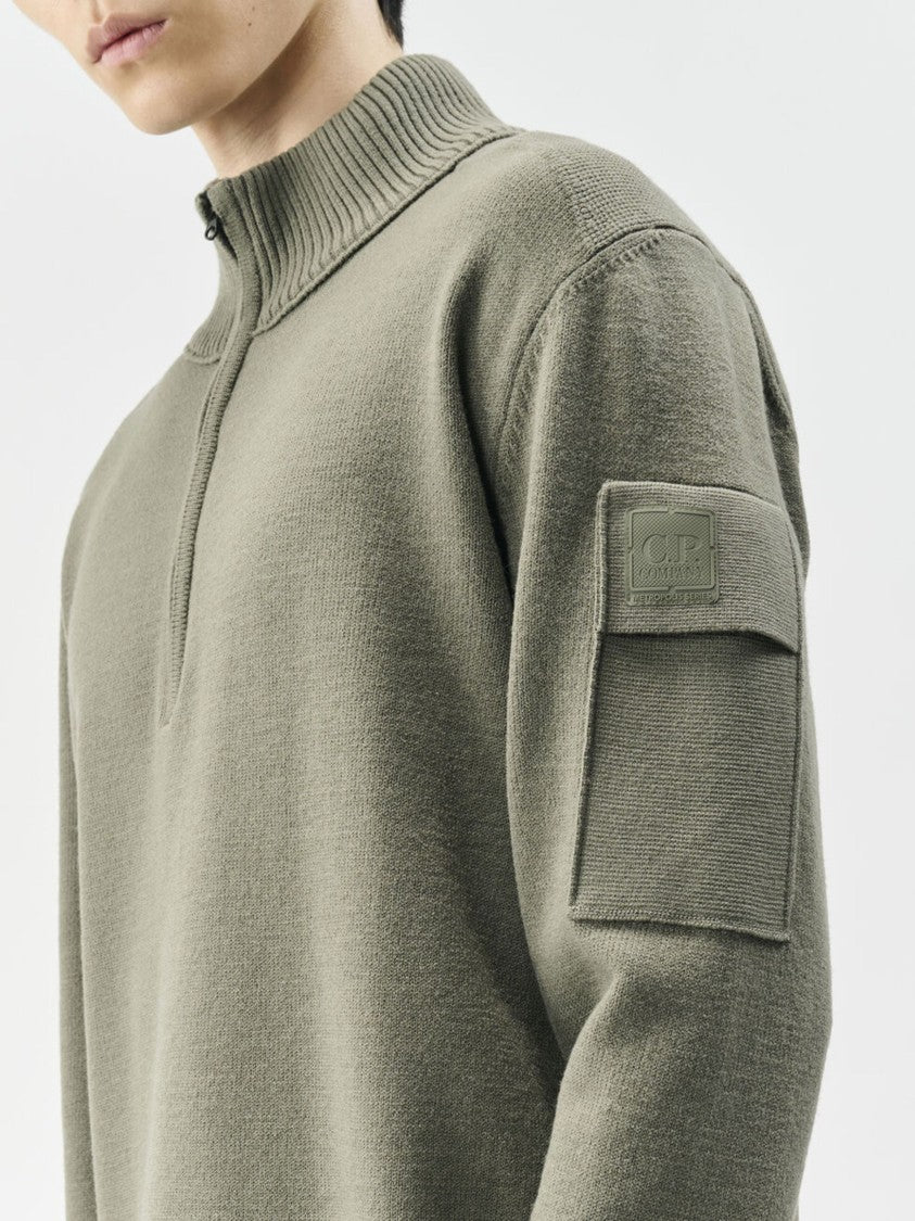 C.P. Company Metropolis Series Extrafine Merino Wool Half Zip Sweater