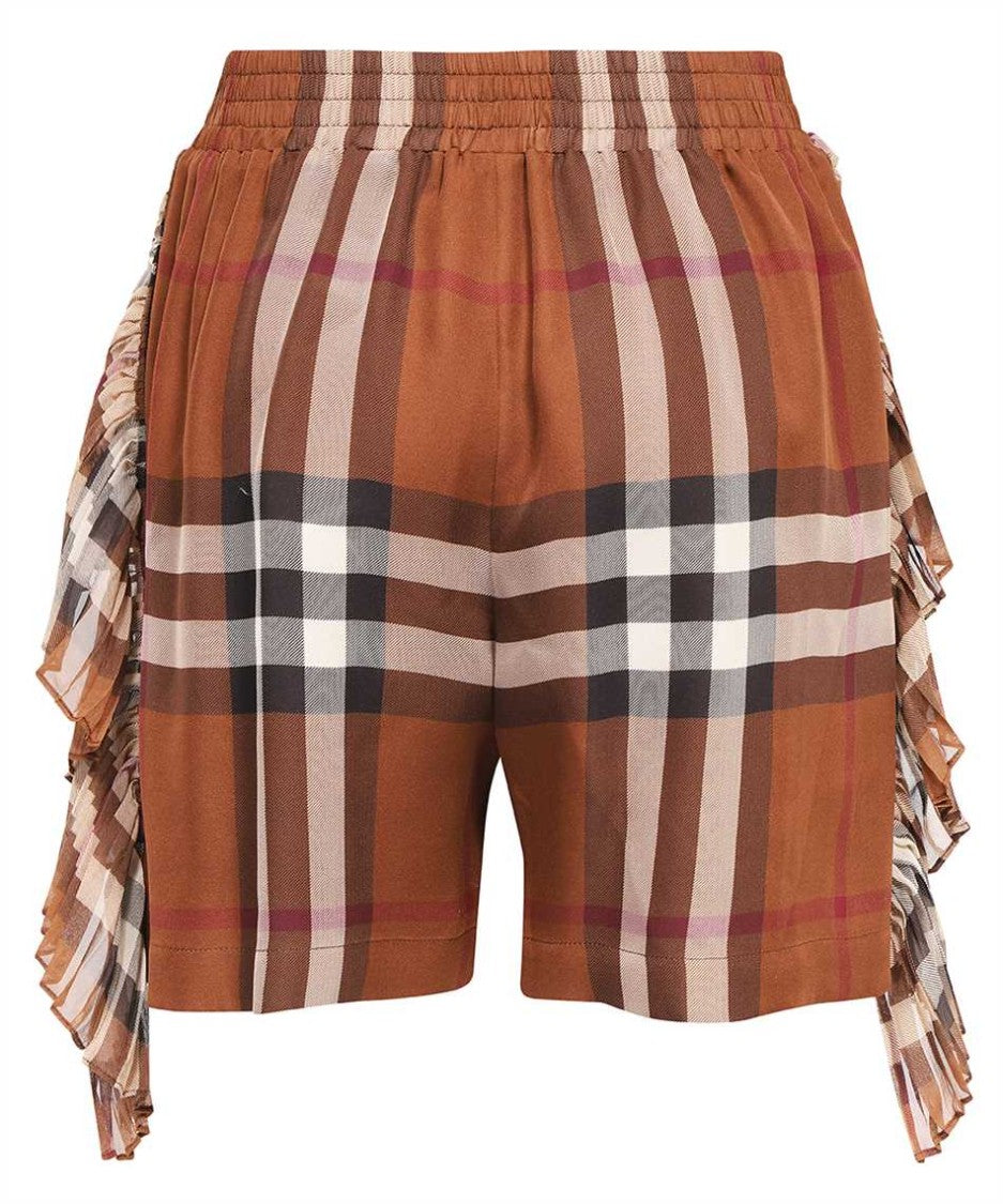 Burberry Classic Check Trousers With Pleated Ruffle Details