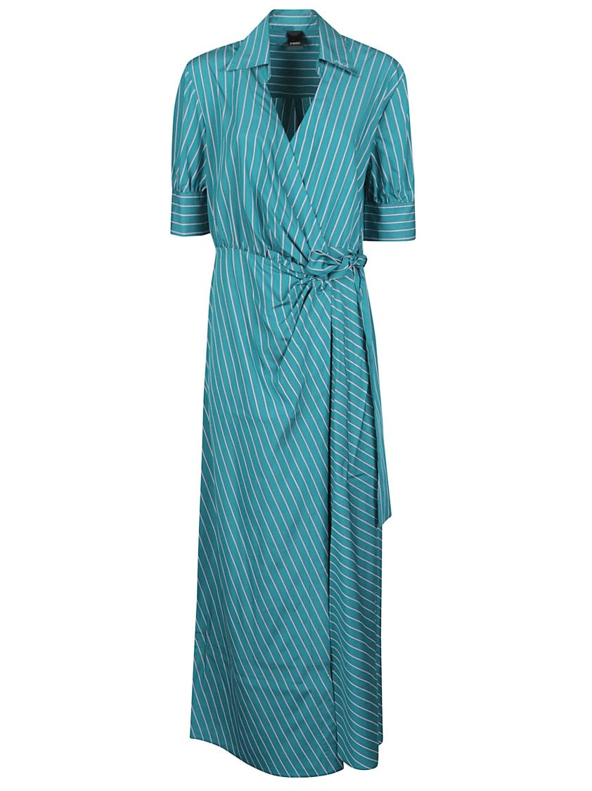 Pinko Alexandra Striped Wrap Maxi Dress