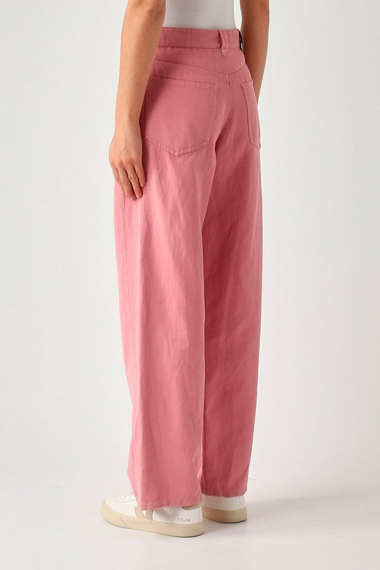 Max Mara Pink Wide-Leg Five-Pocket Cotton-Blend Jeans
