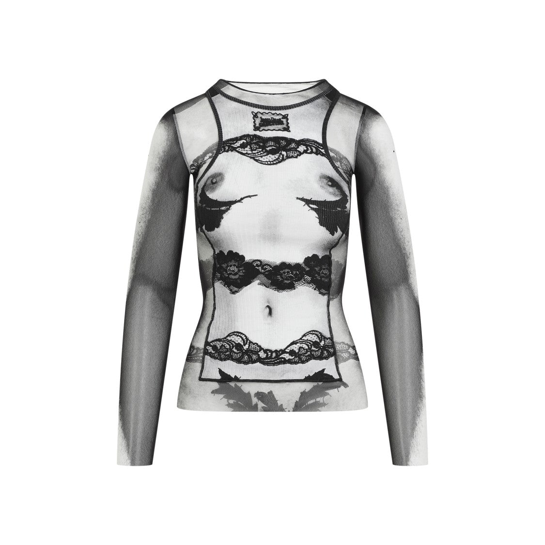 Jean Paul Gaultier Fitted Top With Graphic Lace Design