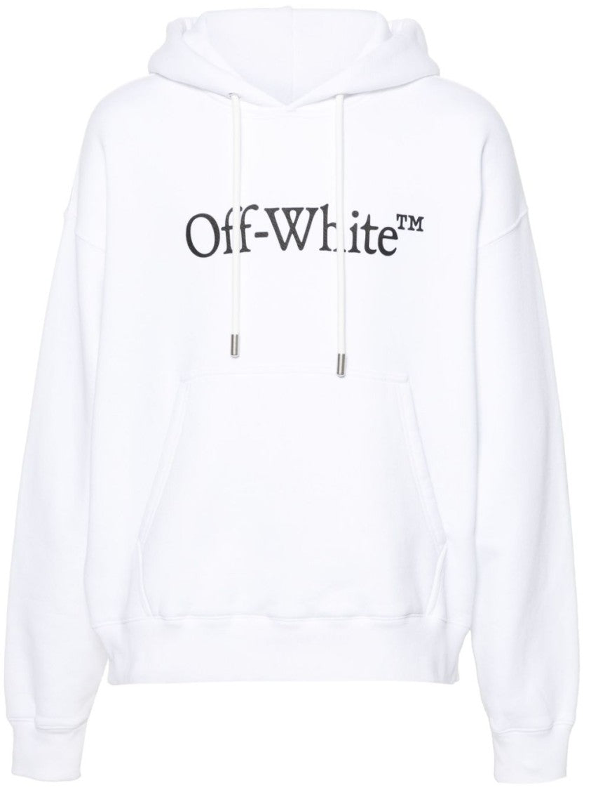 Off-White Black Relaxed-Fit White Hoodie