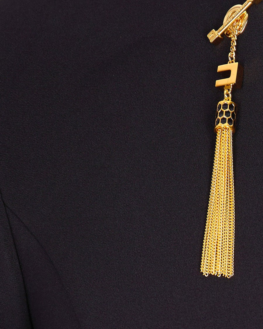 Elisabetta Franchi Slim-Fit Midi Dress With Chain And Tassel Detail