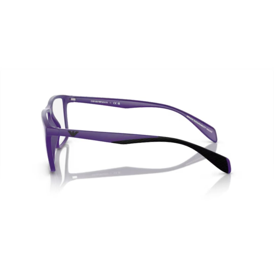 Emporio Armani 3230 Vista Rectangular Eyeglasses With Bold Purple Frame