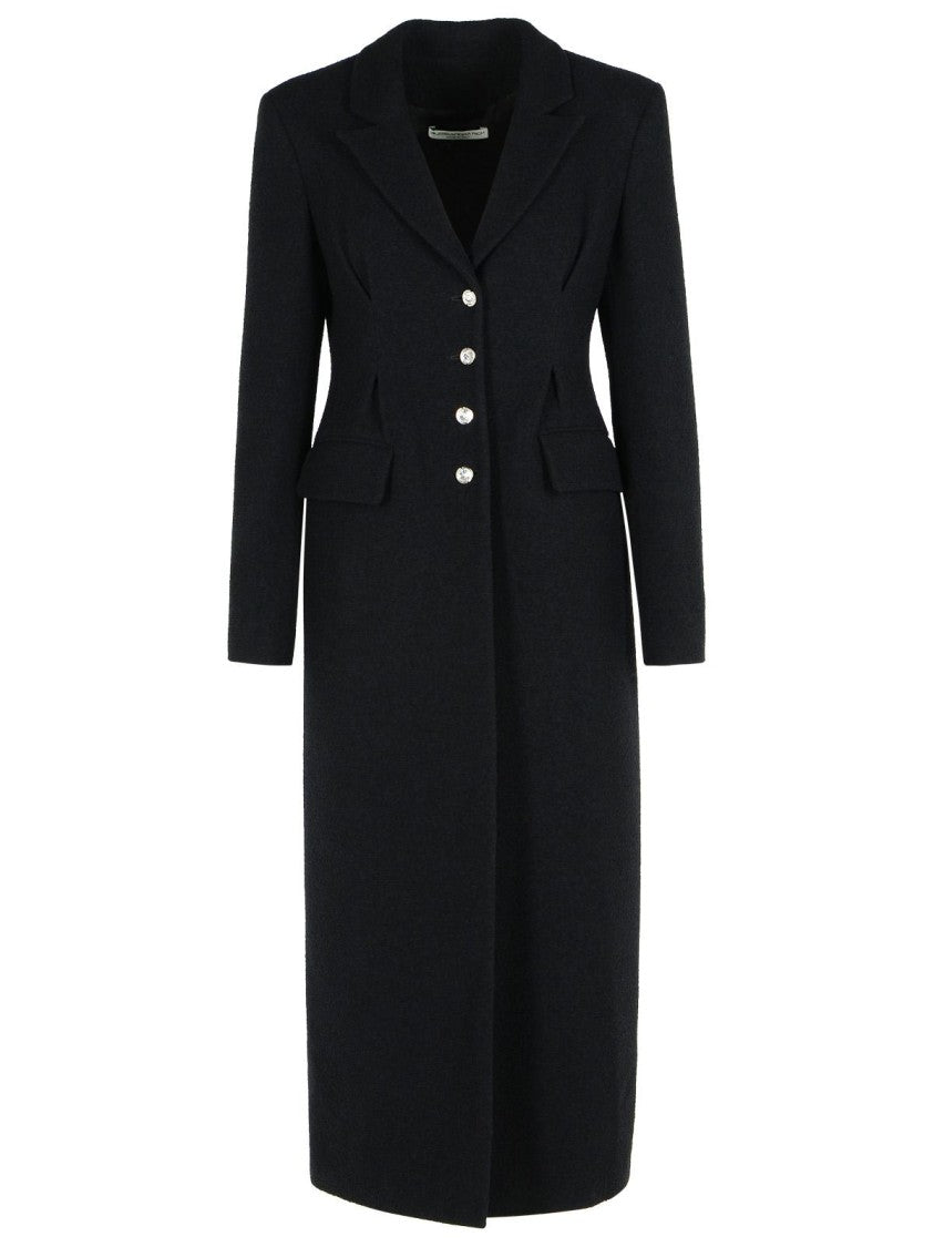 Alessandra Rich Black Virgin Wool Blend Coat