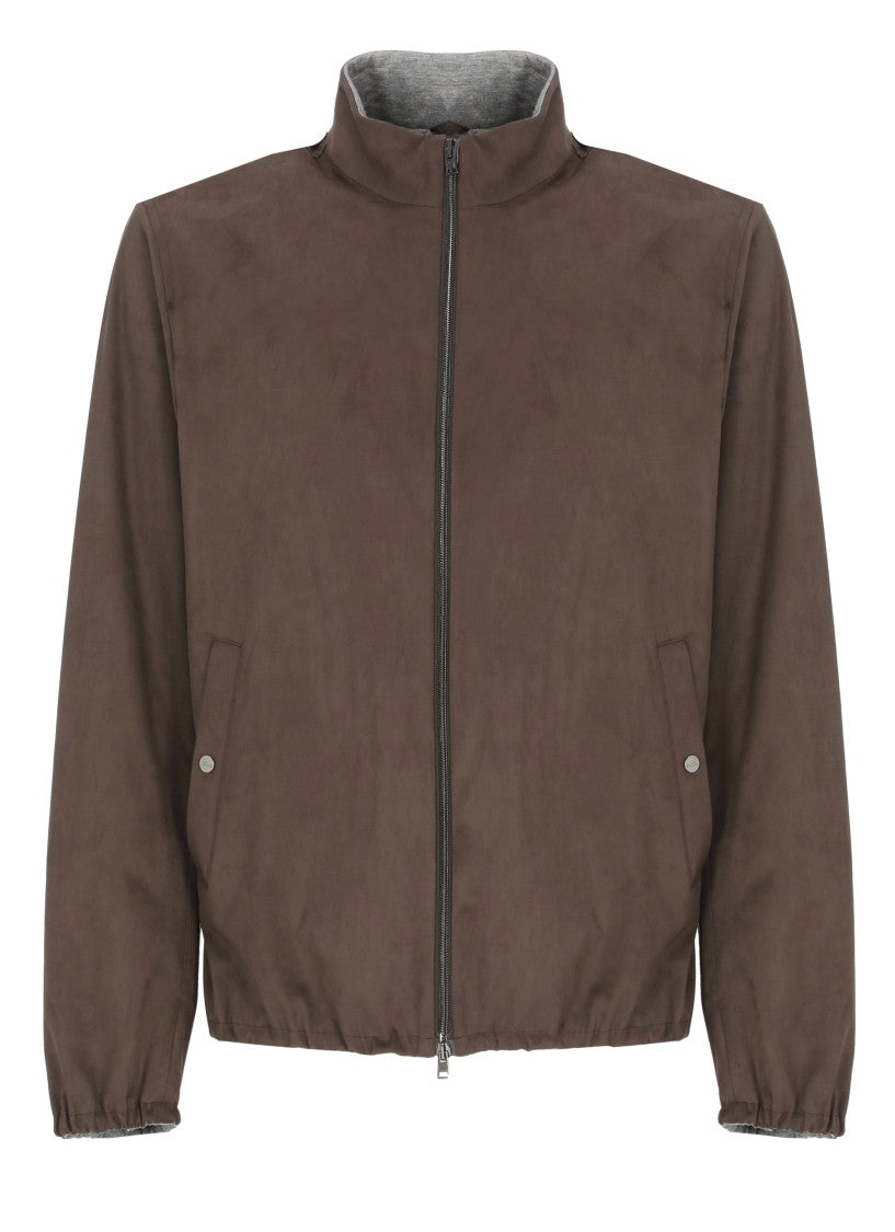 Herno Brown Sede High Neck Bomber Jacket