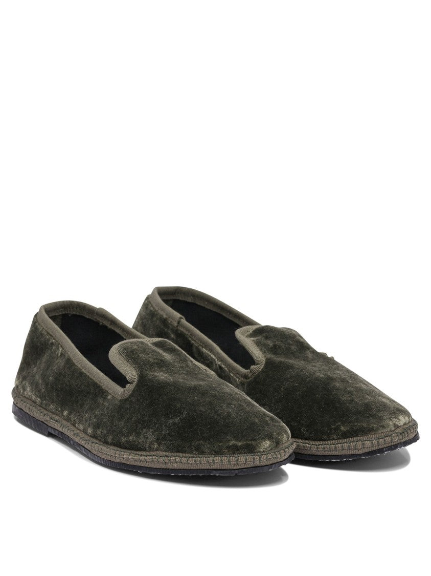 Sentier Di Segantin Roberta Green Loafers With Plush Texture And Durable Sole