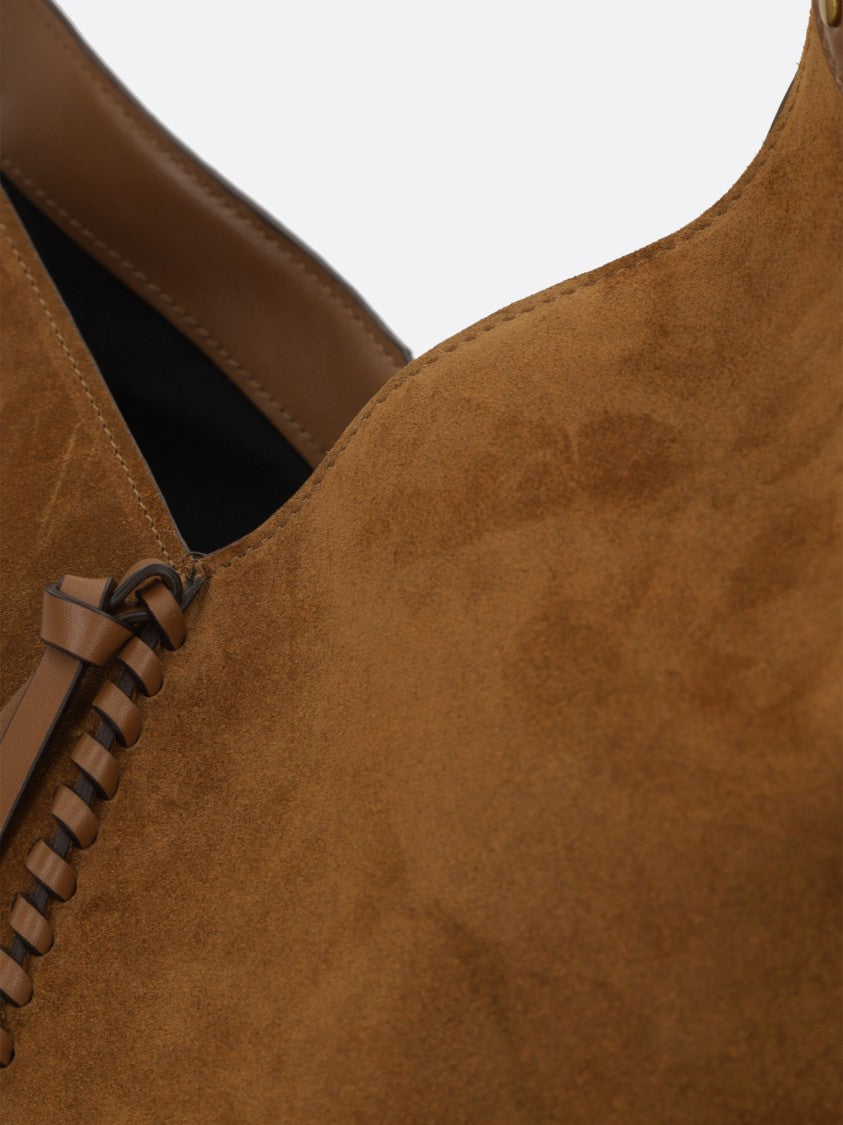 Isabel Marant Brown Tampa Calf Velvet Shoulder Bag