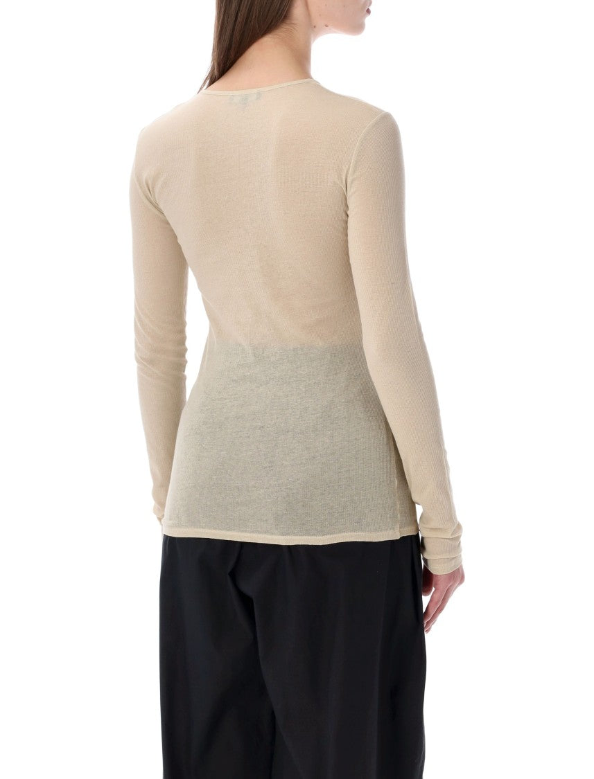 Soeur Isabella Long-Sleeve Sheer Cotton Top