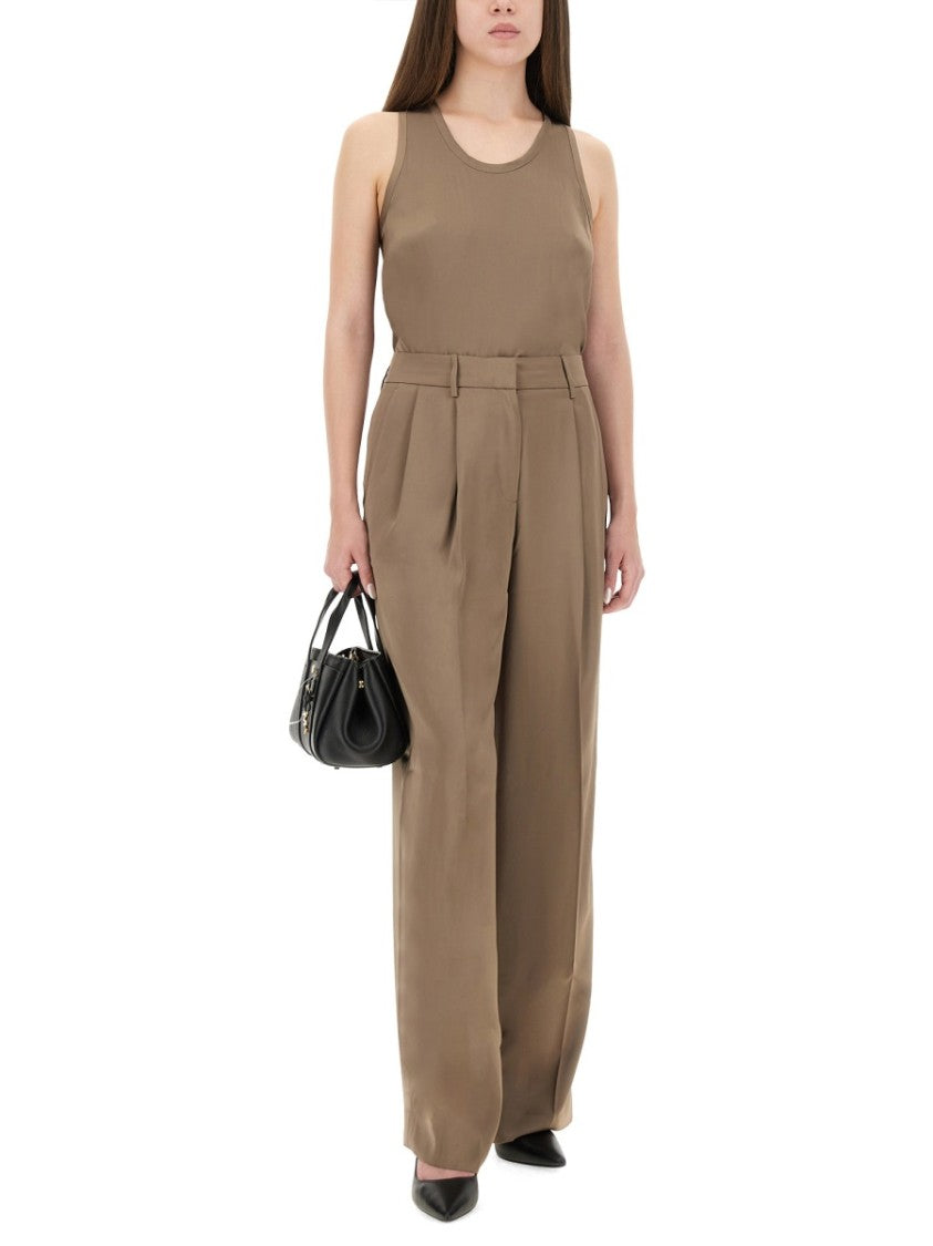 Michael Michael Kors High-Waisted Wide Leg Pants With Pleated Front
