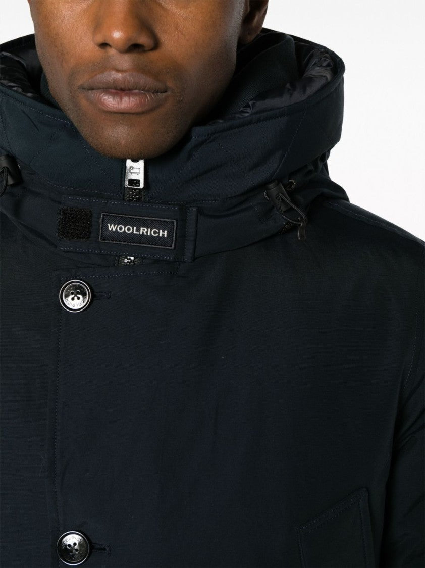Woolrich Navy Blue Cotton Blend Parka