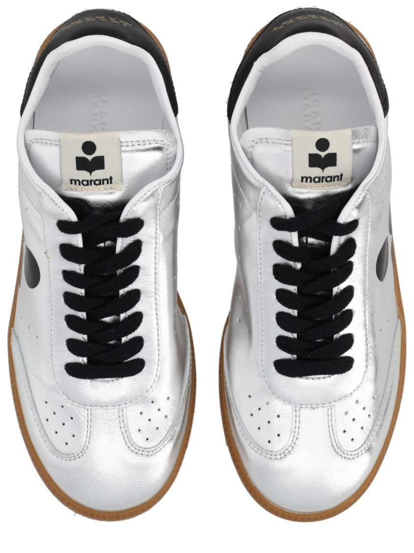 Isabel Marant Silver Kaycee Metallic Sheepskin Leather Sneakers