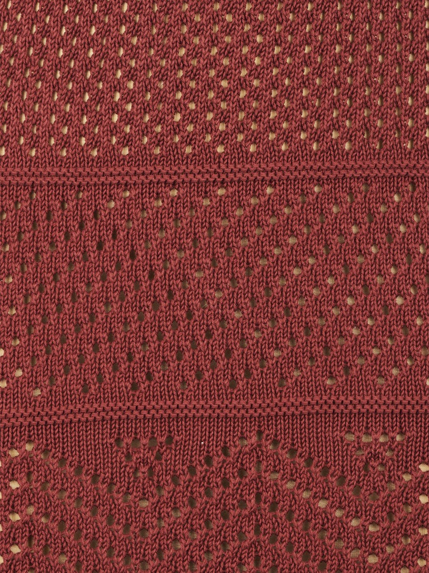 Max Mara Knitted Skirt With Intricate Openwork Patterns